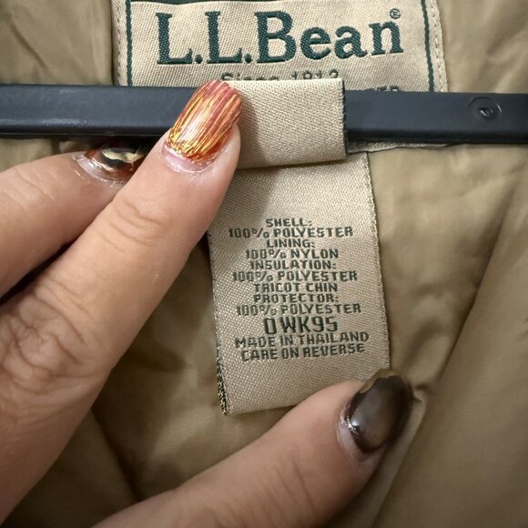LL Bean Tan Gore-Tex Prima Loft Parker Warm Long Hooded Jacket Mens Large - Picture 3 of 8